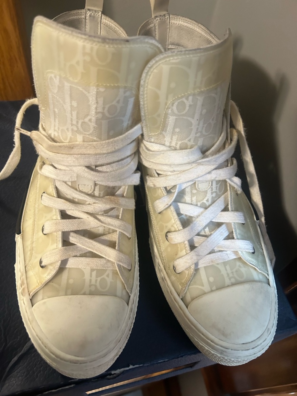 Dior B23 High Top Oblique Print Canvas Sneakers Luxury Pre-Owned